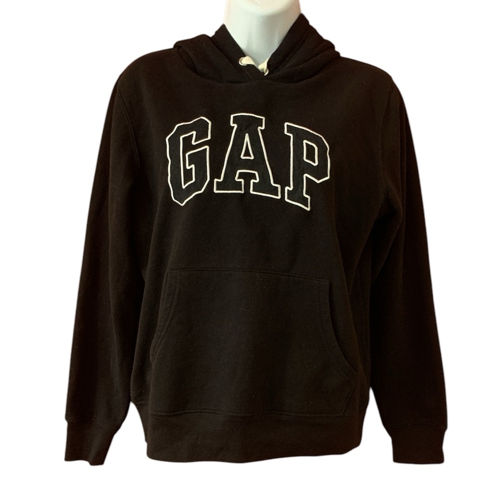 Gap Black Logo Pull-Over Hoodie Women M